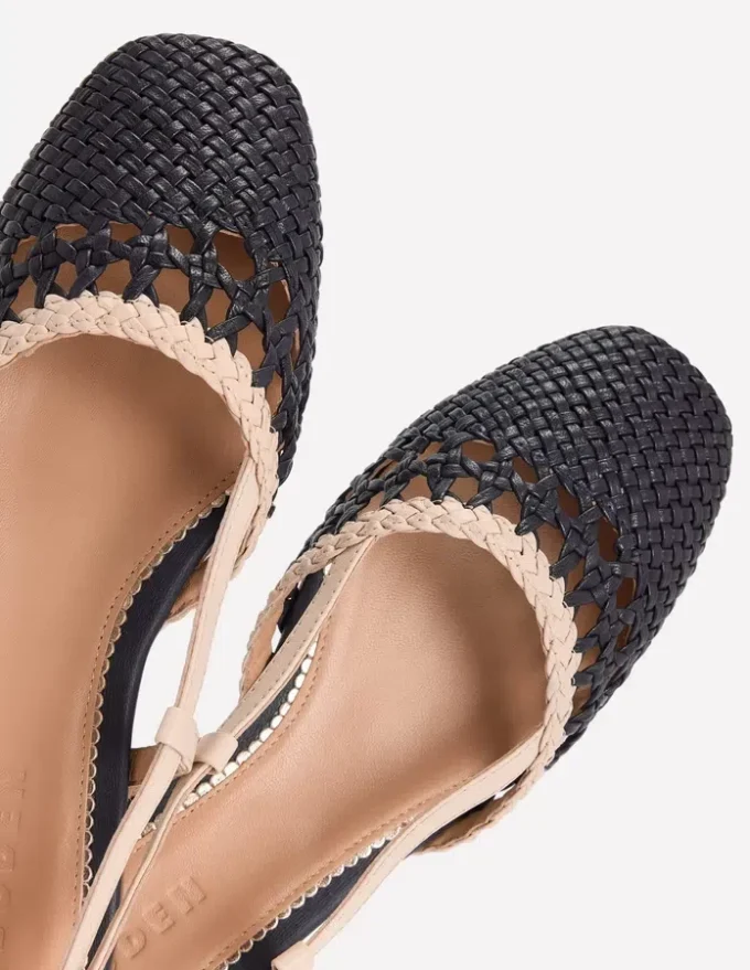 Woven Slingback Flats Navy/Ivory Woven Slingback Flats Navy/Ivory