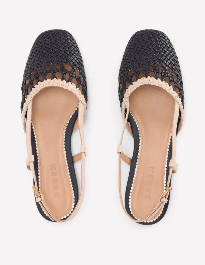 Woven Slingback Flats Navy/Ivory Woven Slingback Flats Navy/Ivory