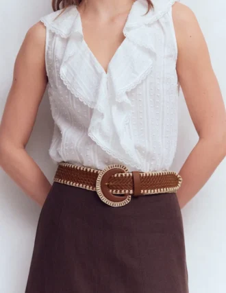 Woven Stitch Belt Tan