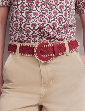 Woven Stitch Belt Winter Blush