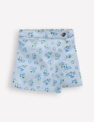 Wrap Woven Skort Misty Blue Daisy