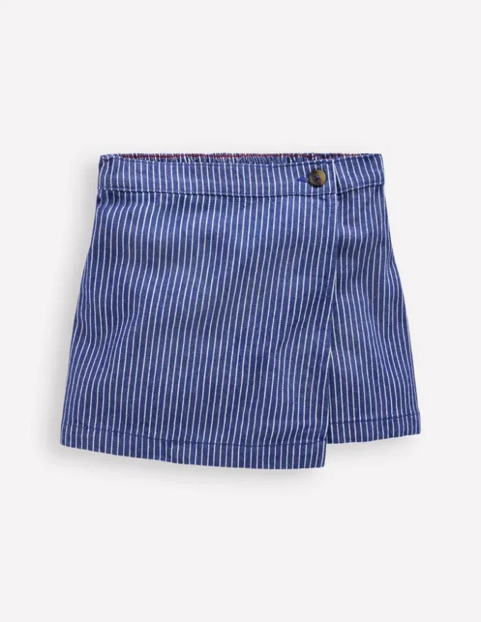 Wrap Woven Skort Sapphire Blue/ Ivory Stripe Wrap Woven Skort Sapphire Blue/ Ivory Stripe