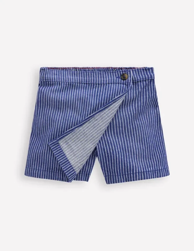 Wrap Woven Skort Sapphire Blue/ Ivory Stripe Wrap Woven Skort Sapphire Blue/ Ivory Stripe