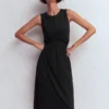 Zara Cross Waist Jersey Dress Black Zara Cross Waist Jersey Dress Black