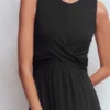 Zara Cross Waist Jersey Dress Black Zara Cross Waist Jersey Dress Black