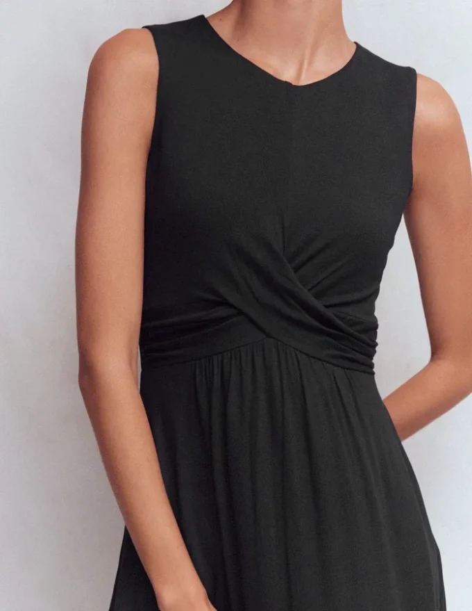 Zara Cross Waist Jersey Dress Black Zara Cross Waist Jersey Dress Black