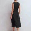 Zara Cross Waist Jersey Dress Black Zara Cross Waist Jersey Dress Black