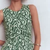 Zara Cross Waist Jersey Dress Hunter Green, Ikat Zara Cross Waist Jersey Dress Hunter Green, Ikat