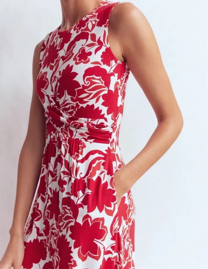 Zara Cross Waist Jersey Dress Merida Red, Shadow Blossom Zara Cross Waist Jersey Dress Merida Red, Shadow Blossom