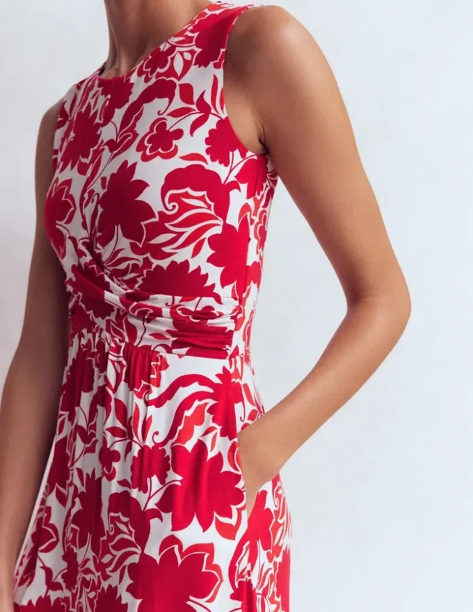 Zara Cross Waist Jersey Dress Merida Red, Shadow Blossom Zara Cross Waist Jersey Dress Merida Red, Shadow Blossom