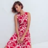Zara Cross Waist Jersey Dress Merida Red, Shadow Blossom Zara Cross Waist Jersey Dress Merida Red, Shadow Blossom