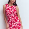 Zara Cross Waist Jersey Dress Merida Red, Shadow Blossom Zara Cross Waist Jersey Dress Merida Red, Shadow Blossom