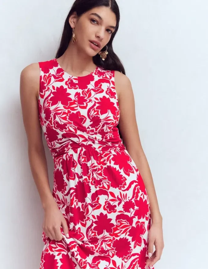 Zara Cross Waist Jersey Dress Merida Red, Shadow Blossom Zara Cross Waist Jersey Dress Merida Red, Shadow Blossom