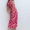 Zara Cross Waist Jersey Dress Merida Red, Shadow Blossom Zara Cross Waist Jersey Dress Merida Red, Shadow Blossom