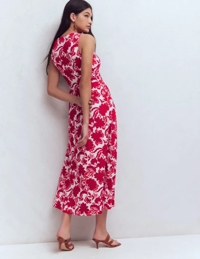 Zara Cross Waist Jersey Dress Merida Red, Shadow Blossom Zara Cross Waist Jersey Dress Merida Red, Shadow Blossom