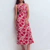 Zara Cross Waist Jersey Dress Merida Red, Shadow Blossom Zara Cross Waist Jersey Dress Merida Red, Shadow Blossom