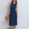 Zara Cross Waist Jersey Dress Tourmaline Blue, Painted Dot Zara Cross Waist Jersey Dress Tourmaline Blue, Painted Dot