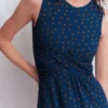 Zara Cross Waist Jersey Dress Tourmaline Blue, Painted Dot Zara Cross Waist Jersey Dress Tourmaline Blue, Painted Dot