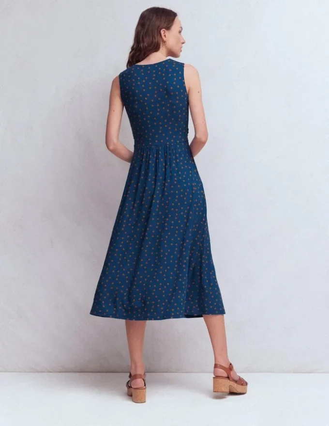 Zara Cross Waist Jersey Dress Tourmaline Blue, Painted Dot Zara Cross Waist Jersey Dress Tourmaline Blue, Painted Dot