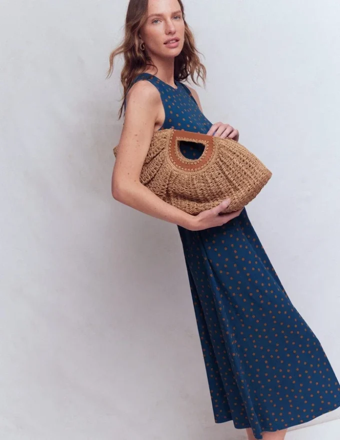 Zara Cross Waist Jersey Dress Tourmaline Blue, Painted Dot Zara Cross Waist Jersey Dress Tourmaline Blue, Painted Dot