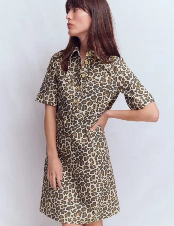 Zia Pocket Shift Dress Almond Milk, Cheetah Pop Zia Pocket Shift Dress Almond Milk, Cheetah Pop