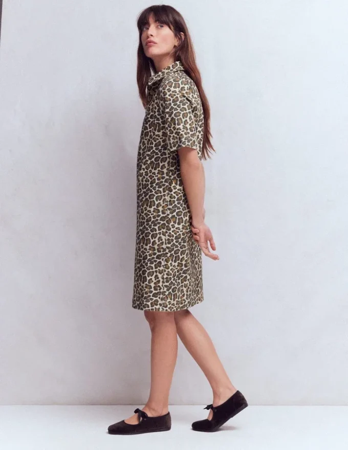 Zia Pocket Shift Dress Almond Milk, Cheetah Pop Zia Pocket Shift Dress Almond Milk, Cheetah Pop