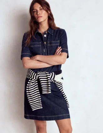 Zia Pocket Shift Dress Dark Indigo