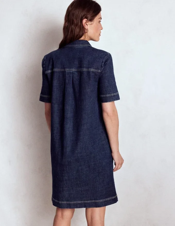 Zia Pocket Shift Dress Dark Indigo Zia Pocket Shift Dress Dark Indigo