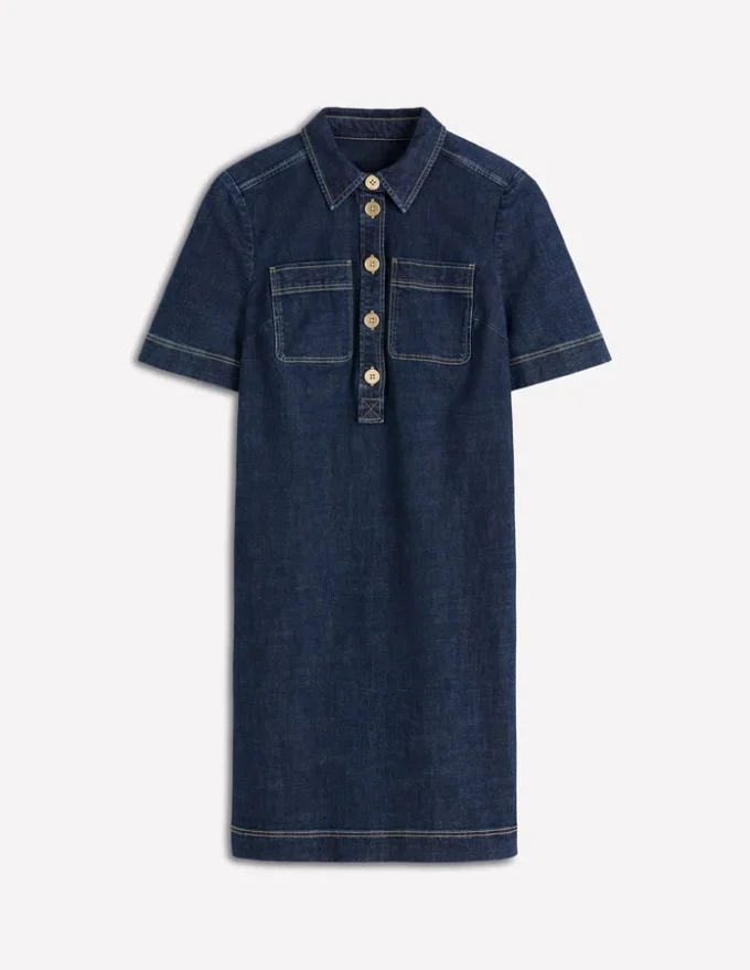 Zia Pocket Shift Dress Dark Indigo Zia Pocket Shift Dress Dark Indigo