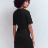 Zinnia Tie Jersey Short Dress Black Zinnia Tie Jersey Short Dress Black