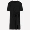 Zinnia Tie Jersey Short Dress Black Zinnia Tie Jersey Short Dress Black