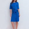 Zinnia Tie Jersey Short Dress Kingfisher Blue Zinnia Tie Jersey Short Dress Kingfisher Blue