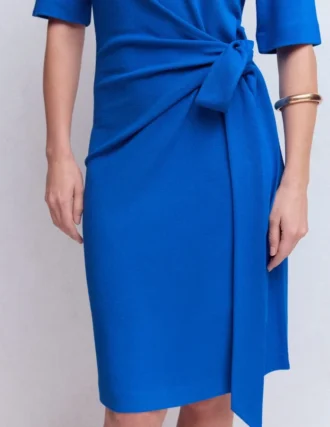 Zinnia Tie Jersey Short Dress Kingfisher Blue