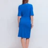 Zinnia Tie Jersey Short Dress Kingfisher Blue Zinnia Tie Jersey Short Dress Kingfisher Blue