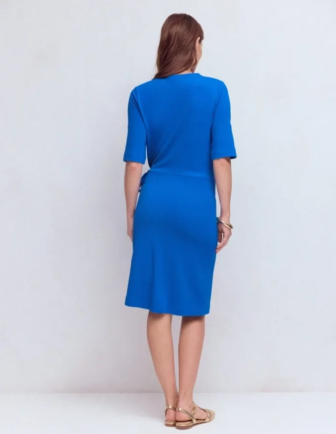 Zinnia Tie Jersey Short Dress Kingfisher Blue Zinnia Tie Jersey Short Dress Kingfisher Blue