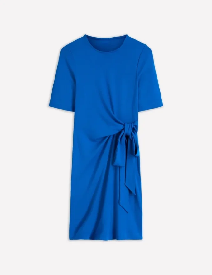 Zinnia Tie Jersey Short Dress Kingfisher Blue Zinnia Tie Jersey Short Dress Kingfisher Blue
