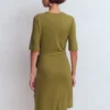 Zinnia Tie Jersey Short Dress Olive Zinnia Tie Jersey Short Dress Olive