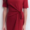 Zinnia Tie Jersey Short Dress Rich Chestnut Zinnia Tie Jersey Short Dress Rich Chestnut