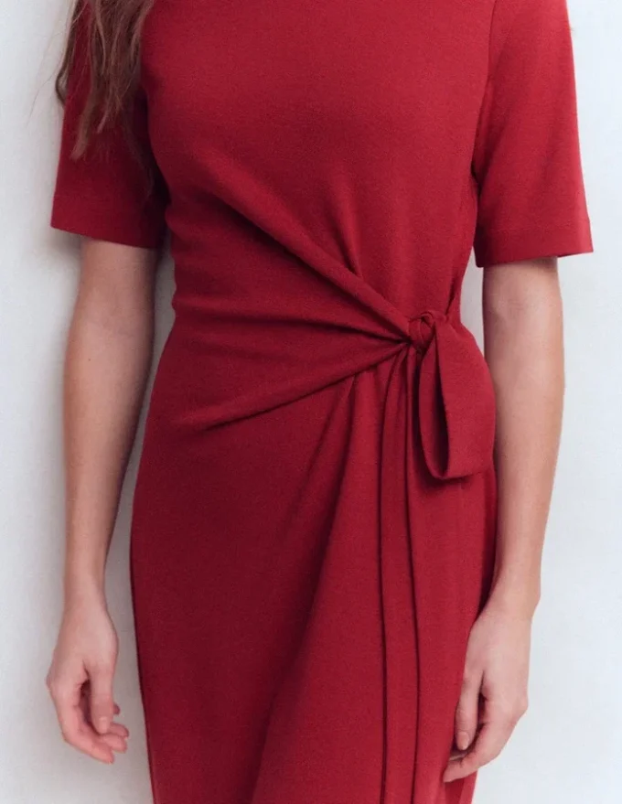Zinnia Tie Jersey Short Dress Rich Chestnut Zinnia Tie Jersey Short Dress Rich Chestnut