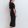 Zinnia Tie Ponte Midi Dress Black Zinnia Tie Ponte Midi Dress Black