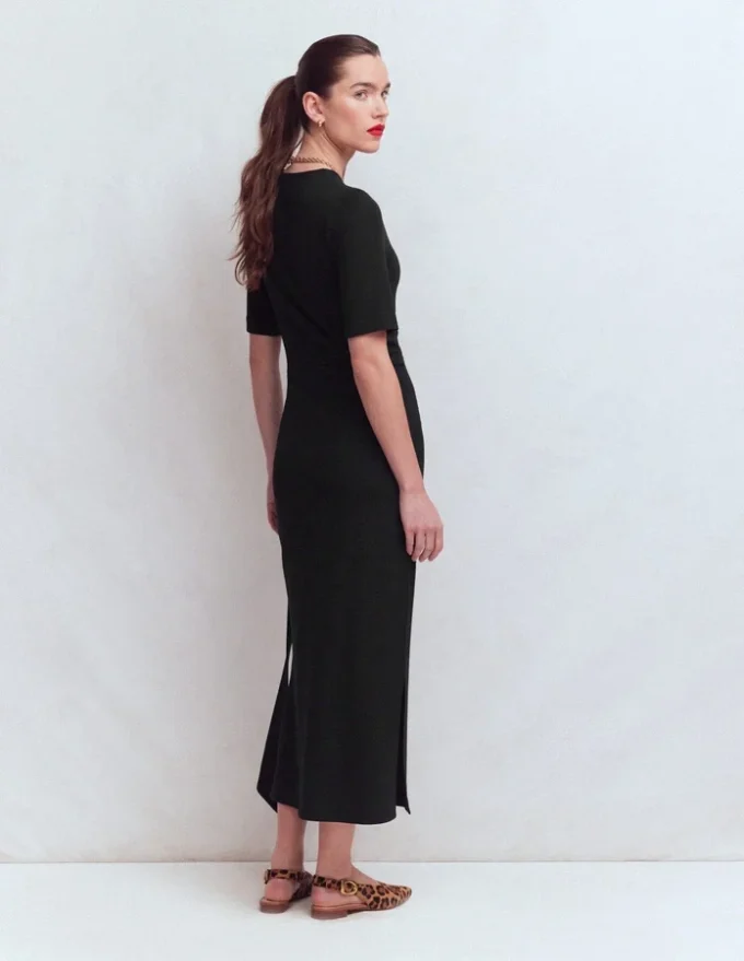 Zinnia Tie Ponte Midi Dress Black Zinnia Tie Ponte Midi Dress Black