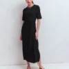 Zinnia Tie Ponte Midi Dress Black Zinnia Tie Ponte Midi Dress Black