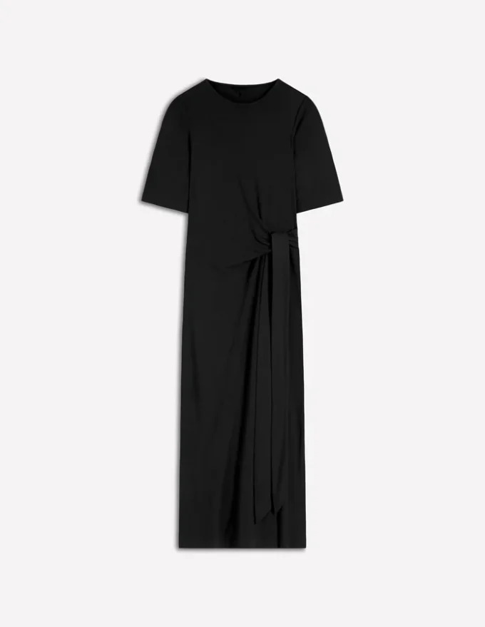 Zinnia Tie Ponte Midi Dress Black Zinnia Tie Ponte Midi Dress Black