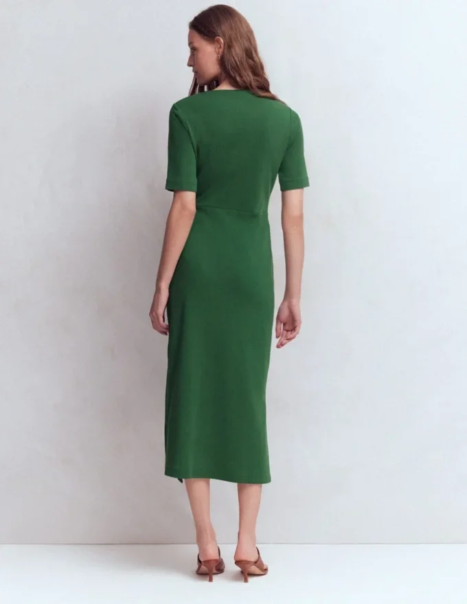 Zinnia Tie Ponte Midi Dress Dark Green Zinnia Tie Ponte Midi Dress Dark Green