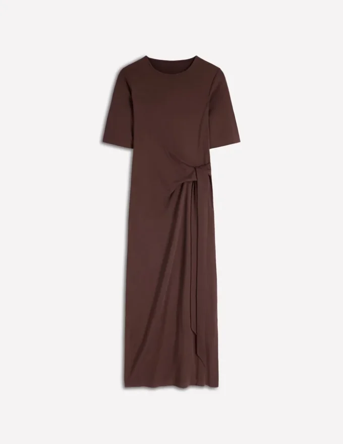 Zinnia Tie Ponte Midi Dress Espresso Zinnia Tie Ponte Midi Dress Espresso