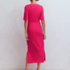 Zinnia Tie Ponte Midi Dress Vibrant Pink Zinnia Tie Ponte Midi Dress Vibrant Pink