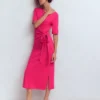 Zinnia Tie Ponte Midi Dress Vibrant Pink Zinnia Tie Ponte Midi Dress Vibrant Pink