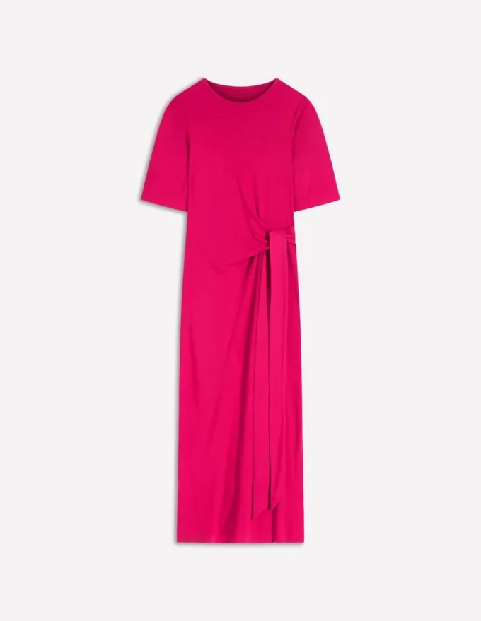 Zinnia Tie Ponte Midi Dress Vibrant Pink Zinnia Tie Ponte Midi Dress Vibrant Pink