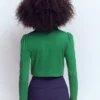 Zip Collar Supersoft Top Fresh Green Zip Collar Supersoft Top Fresh Green