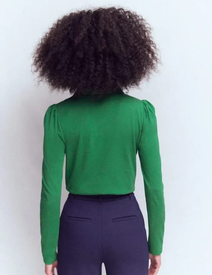 Zip Collar Supersoft Top Fresh Green Zip Collar Supersoft Top Fresh Green